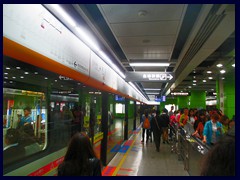 Metro of Guangzhou, modern and clean with computer driven trains.